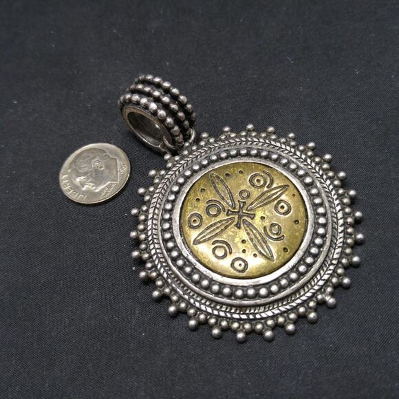 Chico's Silver Gold Tone Pendant, Large Bail, No Chain - Picture 6 of 7